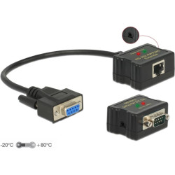 Delock Extender RS-232 DB9 female RJ45 female to RS-232 DB9 male RJ45 female ESD protection 1200 m range extended temperature range