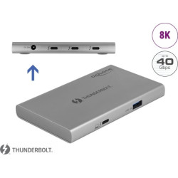 Delock Thunderbolt™ 4 Hub 3 Port with additional SuperSpeed USB 10 Gbps Type-A Port - 8K