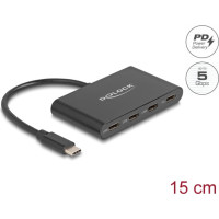 Delock USB 3.2 Gen 1 USB Type-C™ Hub with 3 x USB Type-C™ female + 1 x USB Type-C™ PD 100 Watt