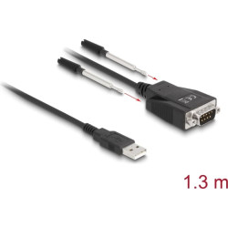 Delock Adapter USB 2.0 Type-A male to 1 x Serial RS-232 D-Sub 9 male with screws and nuts ESD protection