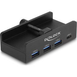 Delock External USB 5 Gbps 4 Port Hub 3 x USB Type-A and 1 x USB Type-C™ with Locking Screw