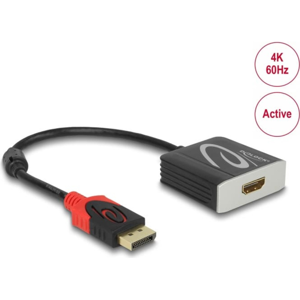 Delock Active DisplayPort 1.4 to HDMI Adapter 4K 60 Hz (HDR)