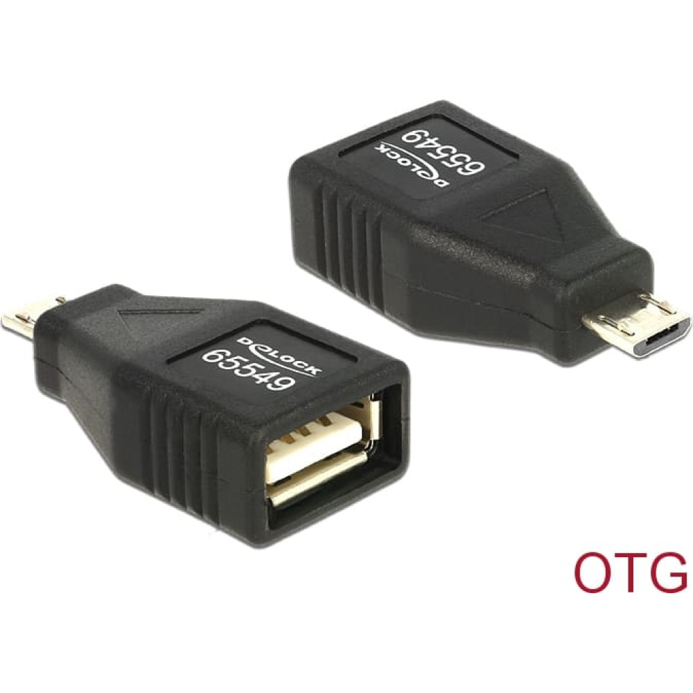 Delock Adapter USB Micro B male > USB 2.0 female OTG full covered