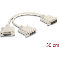 Delock Adapter Y-Cable Splitter D-Sub 15 pin male to 2 x D-Sub 15 pin female with screws 30 cm