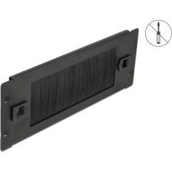 Delock 10″ Cable Management Brush Strip tool free 2U black