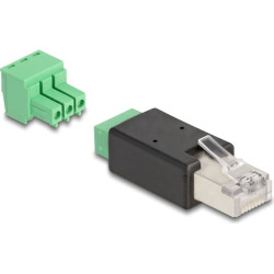 Delock RJ45 plug to Terminal Block Adapter 3 pin 2-part