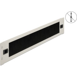 Delock 19″ Cable Management Brush Strip tool free 2U grey