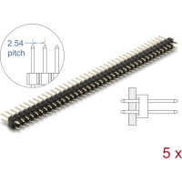 Delock Pin header 40 pin, pitch 2.54 mm, 2-row, straight, 5 pieces