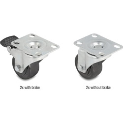 Delock Heavy Duty Castor Wheel Ø 50 mm load capacity up to 400 kg Set 2 x 2 pieces