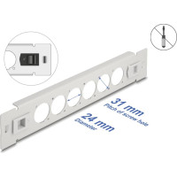 Delock 10″ D-Type Patch Panel 6 port tool free grey