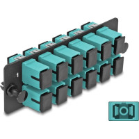Delock Fiber Optic Adapter Panel SC Simplex OM4 12 Port aqua