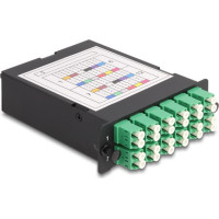 Delock Fiber Optic HD (High Density) Cassette MPO male to 12 x LC Duplex female, 24 fibers, Single-mode, Polarity A, 9/125 µm