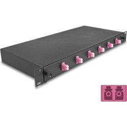Delock 19″ Optical Fiber Splice Box 6 x LC Duplex OM4 1U complete assembled ready for splicing