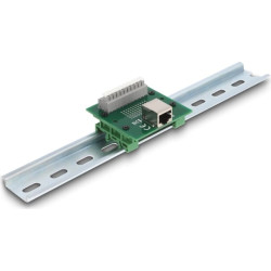 Delock RJ50 female to Terminal Block with push-button for DIN rail