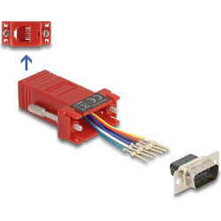 Delock D-Sub 9 pin male to RJ12 female Assembly Kit red