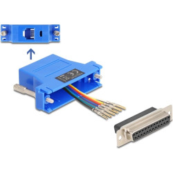 Delock D-Sub 25 pin female to RJ12 female Assembly Kit blue