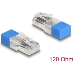 Delock RJ45 plug with terminating resistor 120 Ohm blue