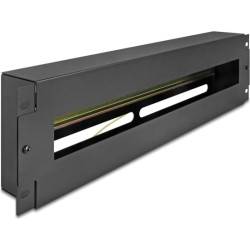 Delock 19″ Circuit-breaker strip with cover and DIN rail 3U metal black