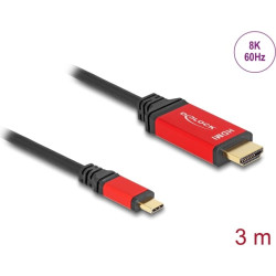 Delock USB Type-C™ to HDMI Cable (DP Alt Mode) 8K 60 Hz with HDR function 3 m red