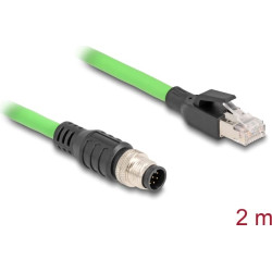 Delock M12 Cable A-coded 8 pin male to RJ45 male PUR (TPU) 2 m