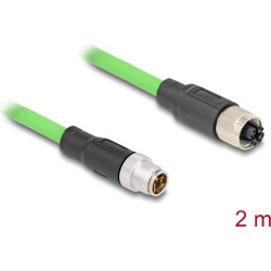 Delock M12 Cable X-coded 8 pin male to female PUR (TPU) 2 m