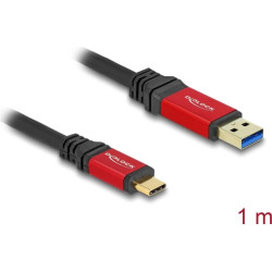 Delock USB 10 Gbps Cable USB Type-A male to USB Type-C™ male 1 m red metal