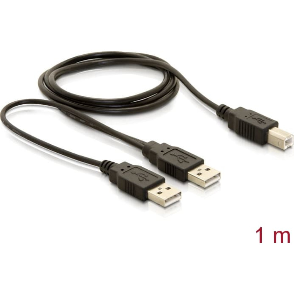 Delock Cable USB 2.0-B > USB-A power + power/data