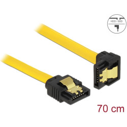 Delock SATA 3 Gb/s Cable straight to downwards angled 70 cm yellow