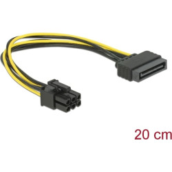 Delock Cable Power SATA 15 pin  6 pin PCI Express