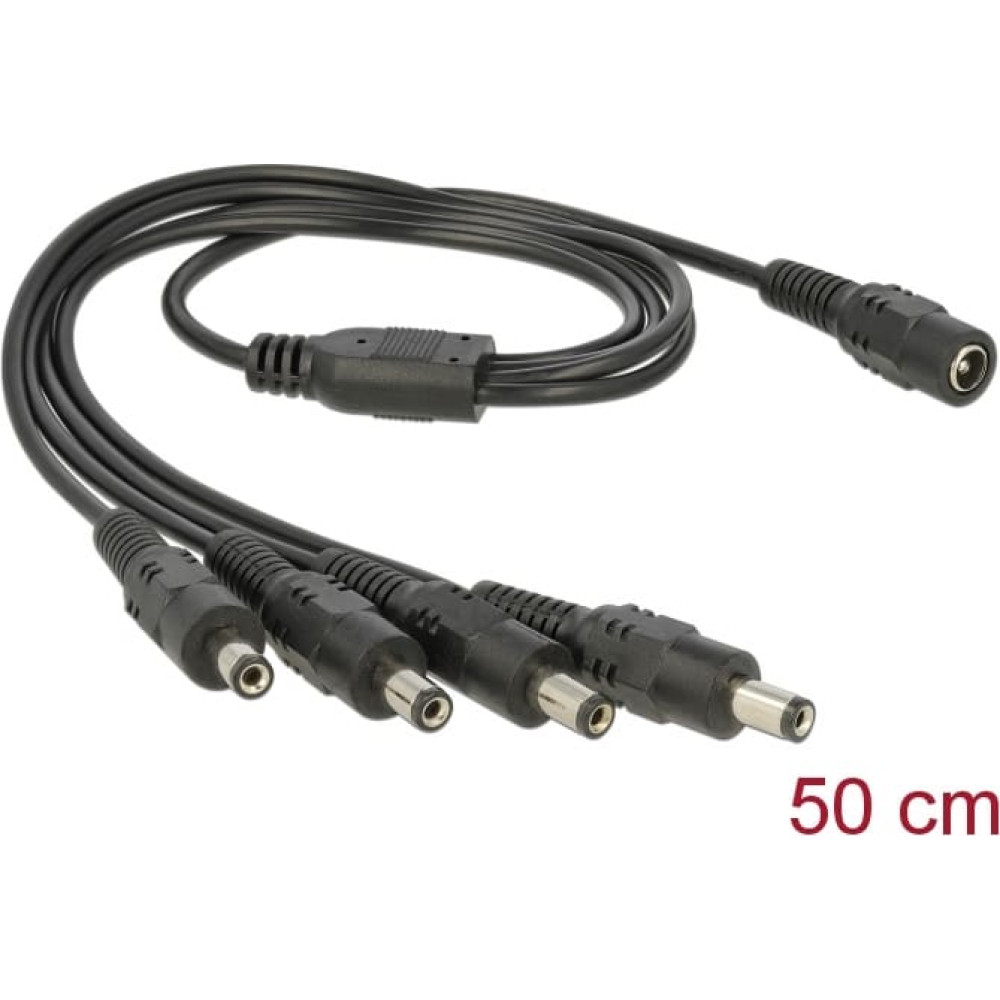 Delock Cable DC Splitter 5.5 x 2.1 mm 1 x female > 4 x male