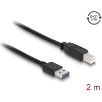 Delock Cable EASY-USB 2.0 Type-A male > USB 2.0 Type-B male 2 m black