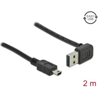 Delock Cable EASY-USB 2.0 Type-A male angled up / down > USB 2.0 Type Mini-B male 2 m