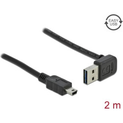 Delock Cable EASY-USB 2.0 Type-A male angled up / down > USB 2.0 Type Mini-B male 2 m