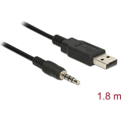 Delock Converter USB 2.0 Type-A male to Serial TTL 3.5 mm 4 pin stereo jack 1.8 m (3.3 V)