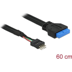 Delock Cable USB 3.0 pin header female > USB 2.0 pin header male 60 cm