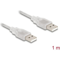 Delock Cable USB 2.0 Type-A male > USB 2.0 Type-A male 1 m transparent