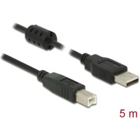 Kabelis USB2.0 TypeA > TypeB, M / M, 5.0m, melns, Delock