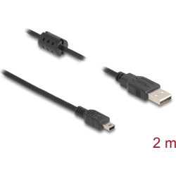 Delock Cable USB 2.0 Type-A male > USB 2.0 Mini-B male 2.0 m black