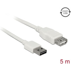 Delock Extension cable EASY-USB 2.0 Type-A male > USB 2.0 Type-A female white 5 m