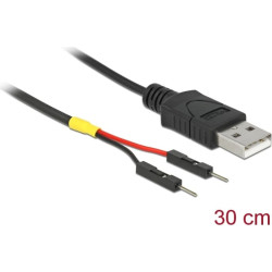 Delock USB Power Cable Type-A to 2 x pin header male separate power 30 cm