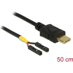 Delock Cable USB Type-C™ male > 2 x pin header female separate power 50 cm