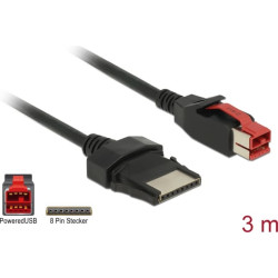 Delock PoweredUSB cable male 24 V > 8 pin male 3 m for POS printers and terminals