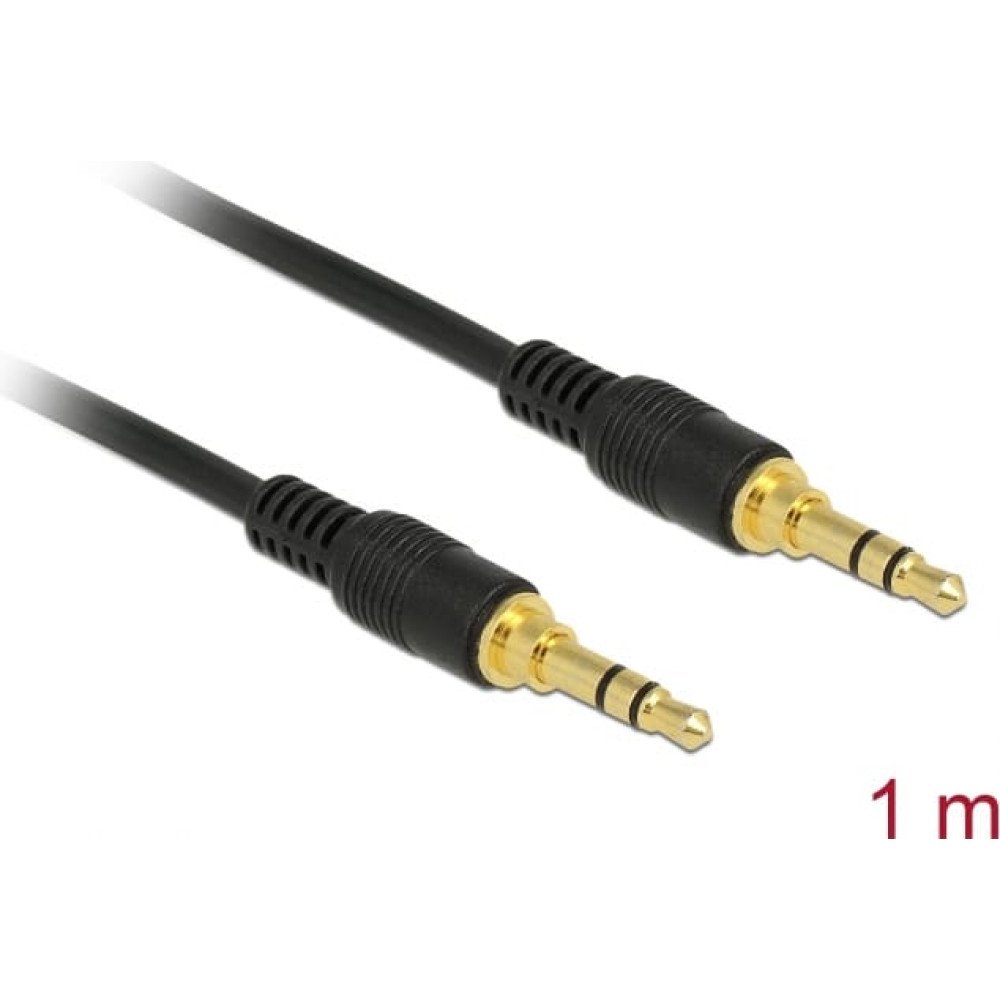 Delock Stereo Jack Cable 3.5 mm 3 pin male > male 1 m black
