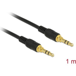 Delock Stereo Jack Cable 3.5 mm 3 pin male > male 1 m black