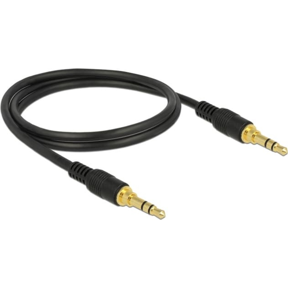 Delock Stereo Jack Cable 3.5 mm 3 pin male > male 1 m black