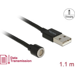 Delock Magnetic USB Data and Charging Cable black 1.1 m