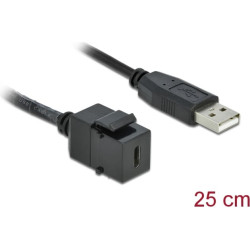 Delock Keystone Module USB 2.0 C female > USB 2.0 A male with cable