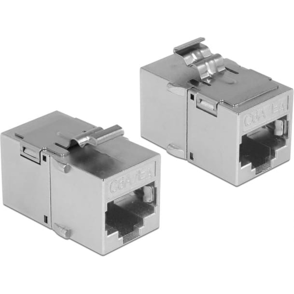 Delock Keystone Module RJ45 jack > RJ45 jack Cat.6A metal