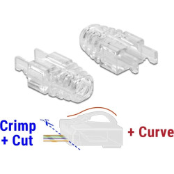 Delock Strain Relief Boot for RJ45 Crimp+Cut+Curve plug 20 pieces