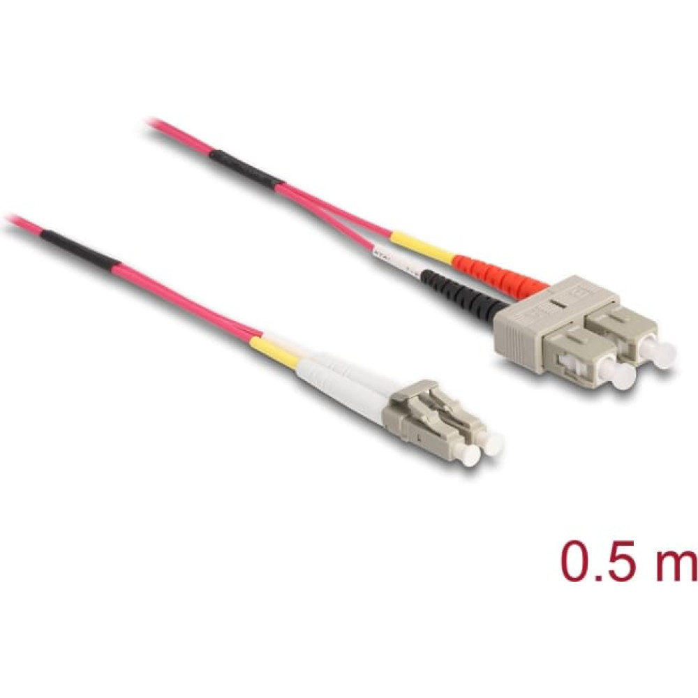 Delock Cable Optical Fibre LC to SC Multi-mode OM4 0.5 m